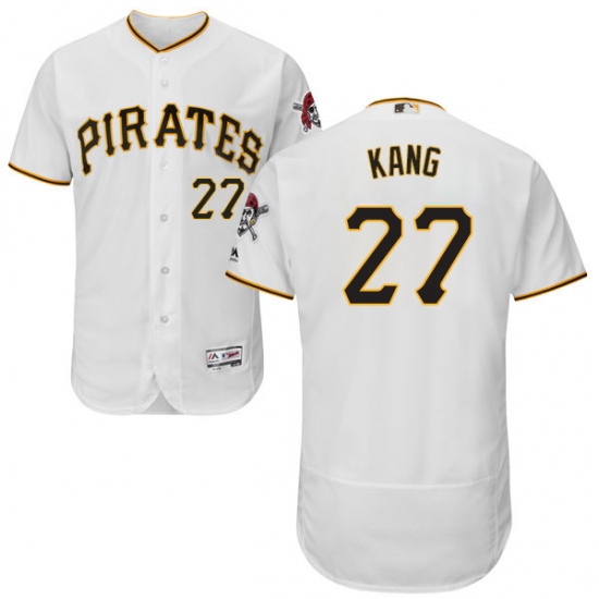 Men's Majestic Pittsburgh Pirates #27 Jung-ho Kang White Home Flex Base Authentic Collection MLB Jersey - Ujersey