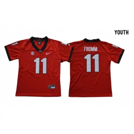 Georgia Bulldogs 11 Jake Fromm Red Youth College Football Jersey - Ujersey