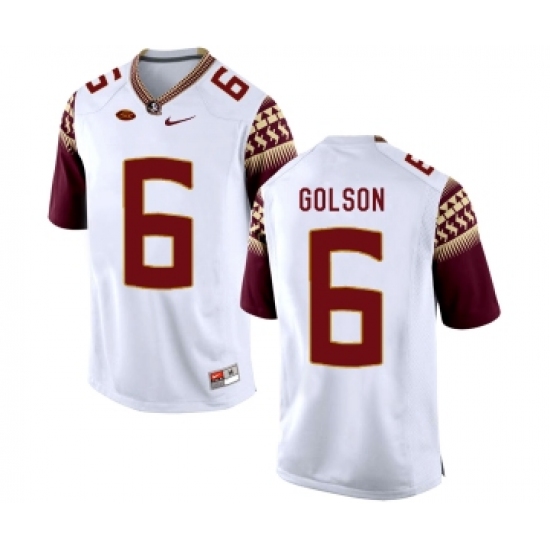 Florida State Seminoles 6 Everett Golson White College Football Jersey - Ujersey