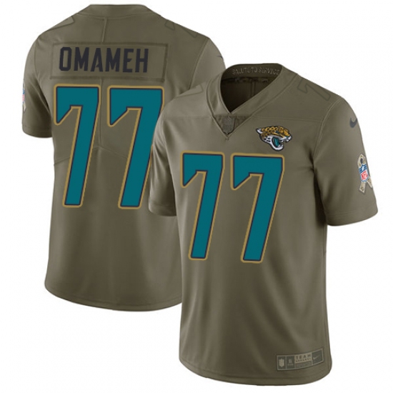 Youth Nike Jacksonville Jaguars #77 Patrick Omameh Limited Olive 2017 Salute to Service NFL Jersey