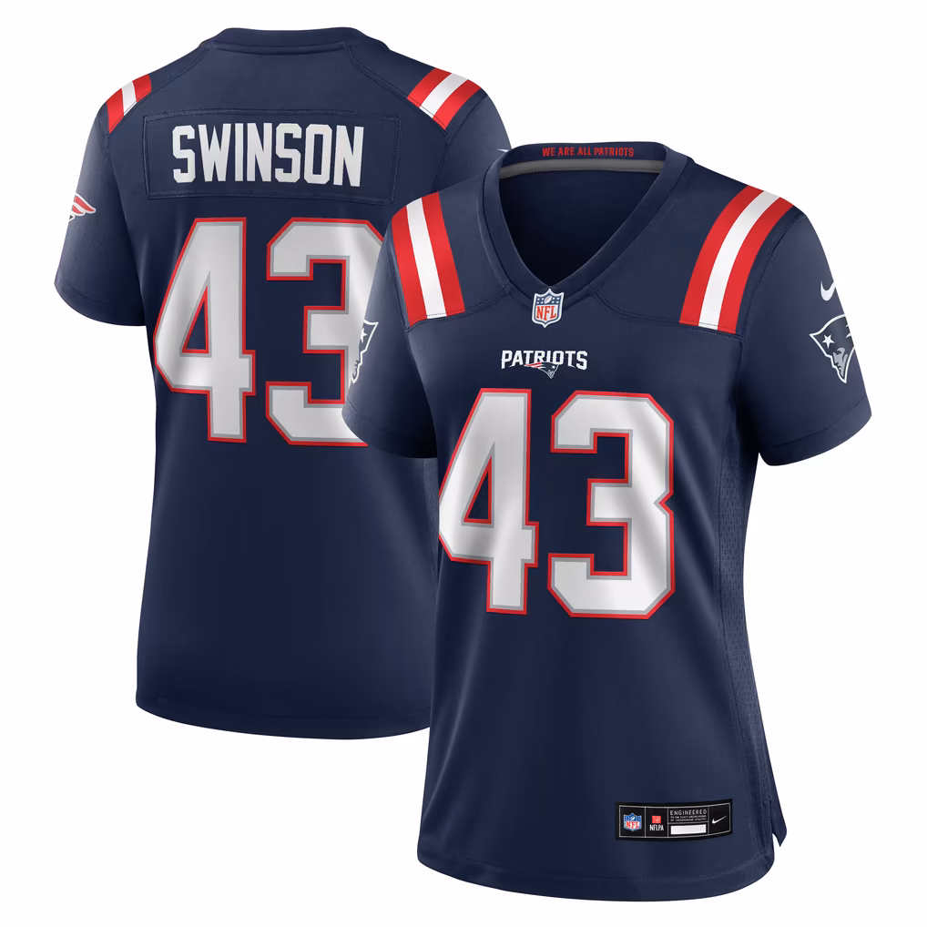 Women's New England Patriots Bradyn Swinson Nike Navy Team Game Jersey - Ujersey