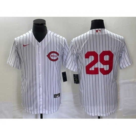 Men's Nike Cincinnati Reds #29 TJ Friedl White Field of Dreams Stitched Baseball Jersey - Ujersey