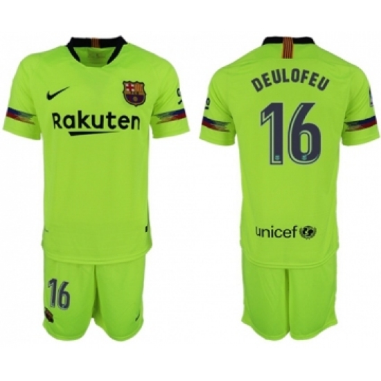 Barcelona #16 Deulofeu Away Soccer Club Jersey