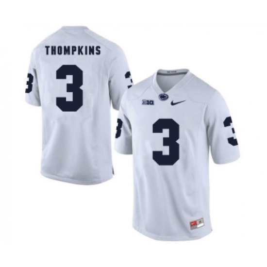 Penn State Nittany Lions 3 DeAndre Thompkins White College Football Jersey - Ujersey
