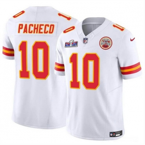 Men's Kansas City Chiefs #10 Isiah Pacheco White 2023 F U S E Vapor Untouchable Limited Stitched 2024 Super Bowl LVIII Jersey - Ujersey
