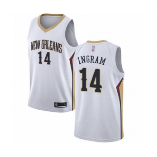 Men's New Orleans Pelicans #14 Brandon Ingram Authentic White Basketball Jersey - Association Edition - Ujersey
