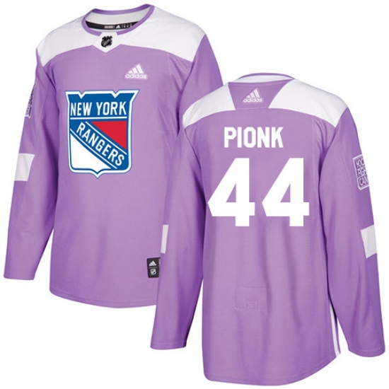 Men's Adidas New York Rangers #44 Neal Pionk Purple Authentic Fights Cancer Stitched NHL Jersey - Ujersey