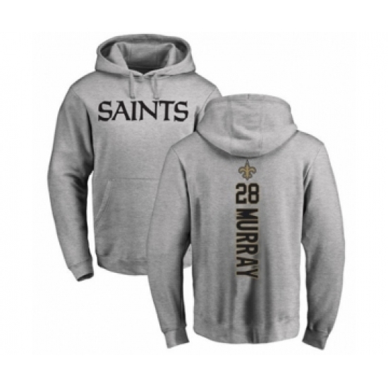 Football New Orleans Saints #28 Latavius Murray Ash Backer Pullover Hoodie - Ujersey