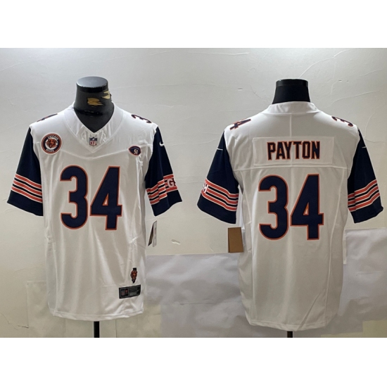 Men's Chicago Bears #34 Walter Payton Limited White Team Fashion FUSE Jersey - Ujersey