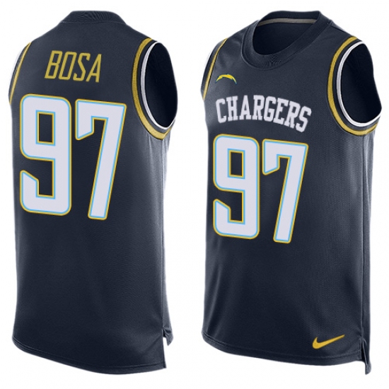 Men's Nike Los Angeles Chargers #97 Jeremiah Attaochu Limited Navy Blue Player Name & Number Tank Top NFL Jersey - Ujersey
