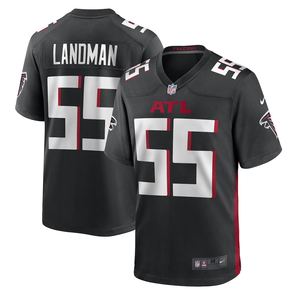 Men's Nate Landman Atlanta Falcons Nike Black Game Player Jersey - Ujersey Shop