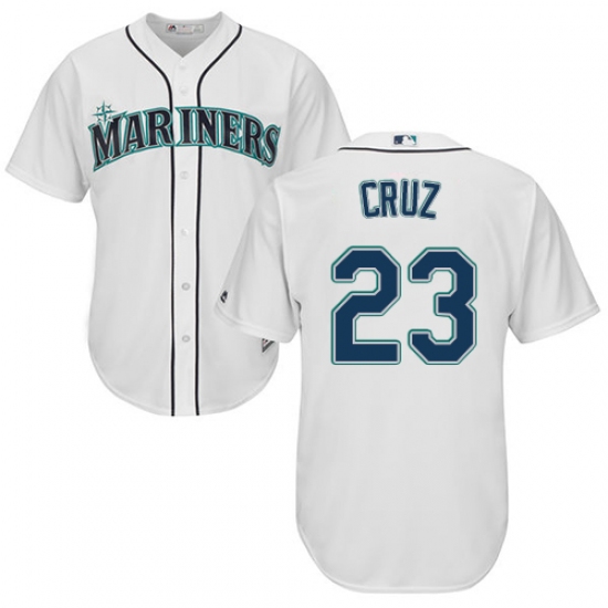 Youth Majestic Seattle Mariners #23 Nelson Cruz Authentic White Home Cool Base MLB Jersey - Ujersey