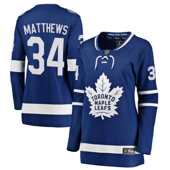Women's Toronto Maple Leafs #34 Auston Matthews Fanatics Branded Royal Blue Home Breakaway NHL Jersey
