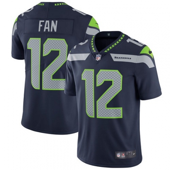 Youth Nike Seattle Seahawks 12th Fan Steel Blue Team Color Vapor Untouchable Limited Player NFL Jersey - Ujersey