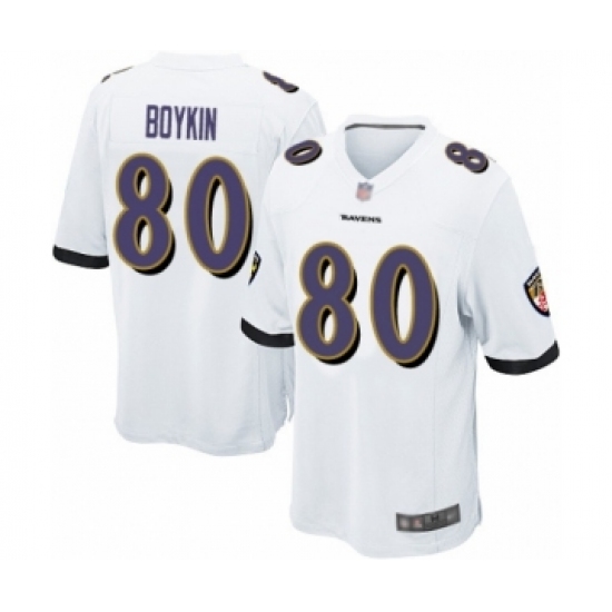 Men's Baltimore Ravens #80 Miles Boykin Game White Football Jersey - Ujersey