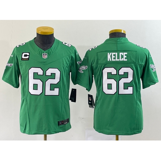 Youth Nike Philadelphia Eagles #62 Jason Kelce Green 2023 F.U.S.E. Vapor Untouchable C Stitched Football Jersey - Ujersey