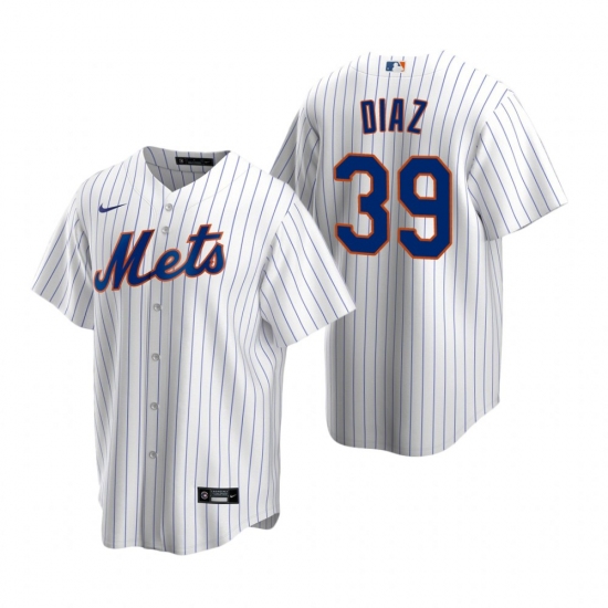 Men's Nike New York Mets #39 Edwin Diaz White 2020 Home Stitched Baseball Jersey - Ujersey
