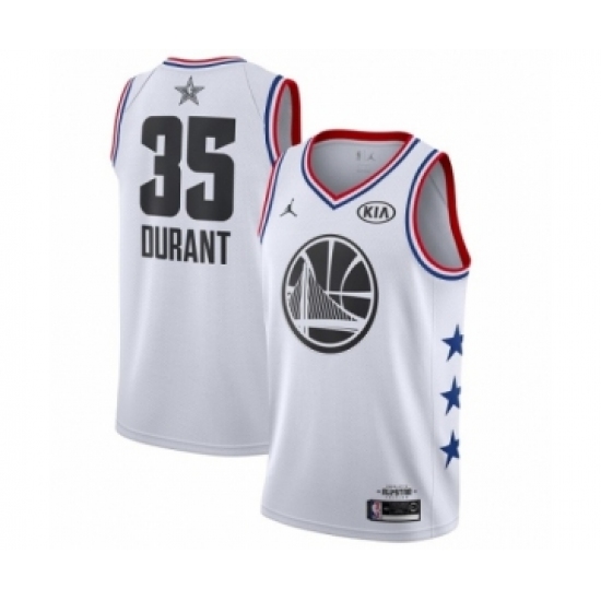 Men's Jordan Golden State Warriors #35 Kevin Durant Swingman White 2019 All-Star Game Basketball Jersey - Ujersey