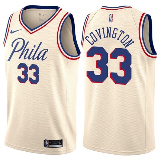 Women's Nike Philadelphia 76ers #33 Robert Covington Swingman Cream NBA Jersey - City Edition - ujerseystore