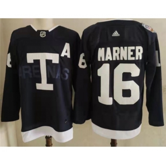 Men's Toronto Maple Leafs 16 Mitchell Marner Navy 2022 NHL Heritage Classic Adidas Jersey - Ujersey