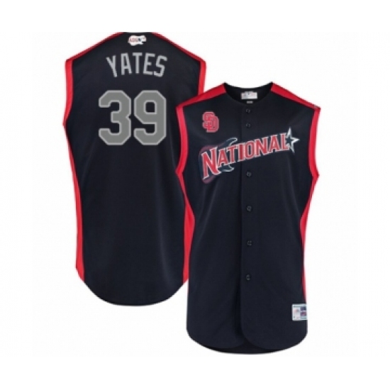 Men's San Diego Padres #39 Kirby Yates Authentic Navy Blue National League 2019 Baseball All-Star Jersey - Ujersey