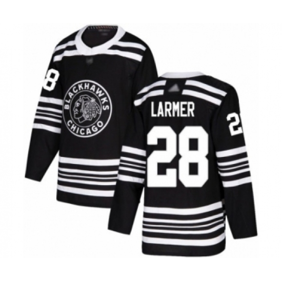 Youth Chicago Blackhawks #28 Steve Larmer Authentic Black Alternate Hockey Jersey