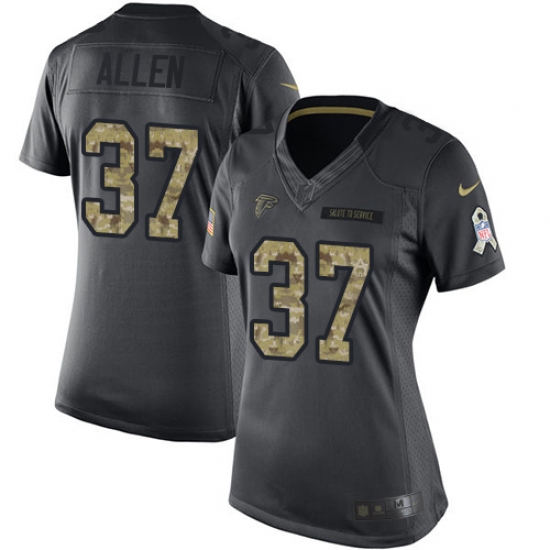 Women's Nike Atlanta Falcons #37 Ricardo Allen Limited Black 2016 Salute to Service NFL Jersey - Ujersey