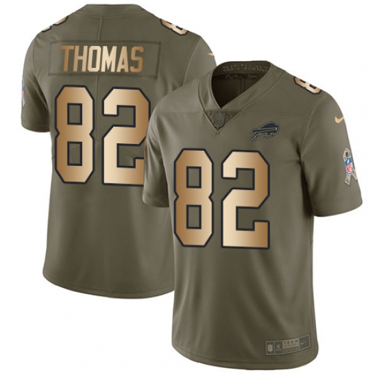 Men's Nike Buffalo Bills #82 Logan Thomas Limited Olive/Gold 2017 Salute to Service NFL Jersey - Ujersey