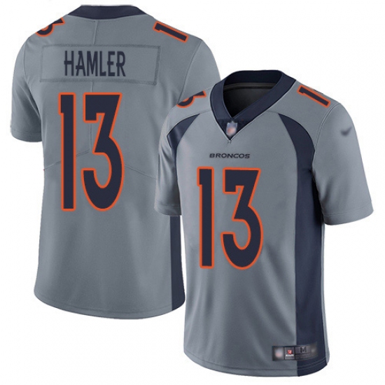 Men's Denver Broncos #13 KJ Hamler Gray Stitched Limited Inverted Legend Jersey - Ujersey