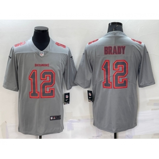 Men's Tampa Bay Buccaneers #12 Tom Brady Grey Atmosphere Fashion Vapor Untouchable Stitched Limited Jersey - Ujersey