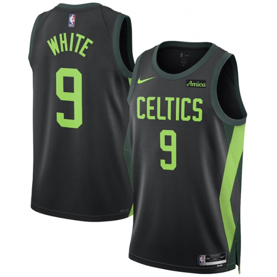 Men's Boston Celtics #9 Derrick White Black 2024-25 City Edition Stitched Basketball Jersey - Ujersey