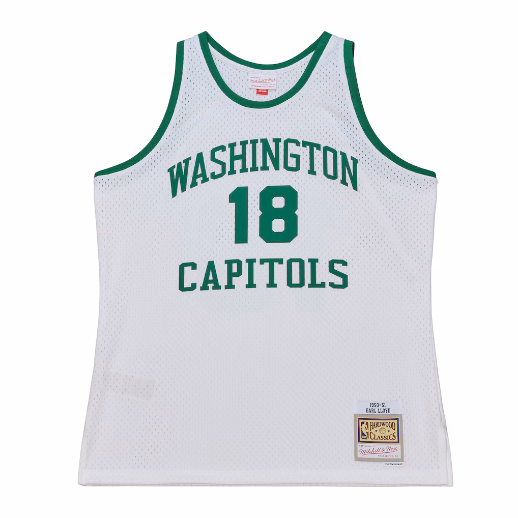 Men's Washington Capitols Earl Lloyd Mitchell & Ness White 1950-51 Pioneers Swingman Jersey