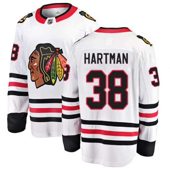 Men's Chicago Blackhawks #38 Ryan Hartman Fanatics Branded White Away Breakaway NHL Jersey - Ujersey
