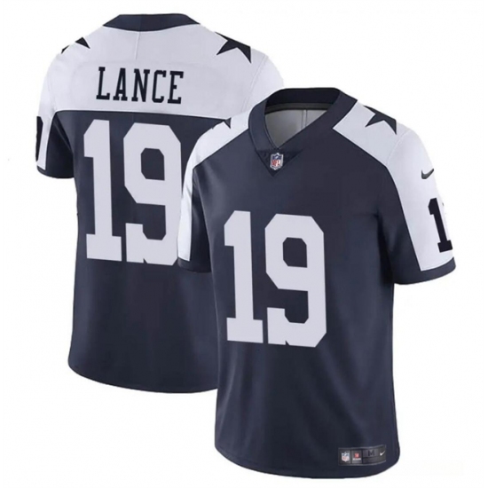 Men's Dallas Cowboys #19 Trey Lance Navy White Thanksgiving Vapor Untouchable Limited Football Stitched Jersey - Ujersey