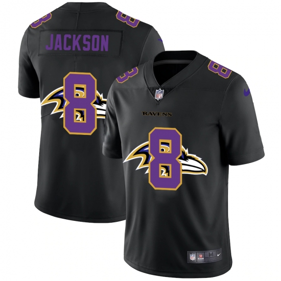 Men's Baltimore Ravens #8 Lamar Jackson Black Nike Black Shadow Edition Limited Jersey - Ujersey