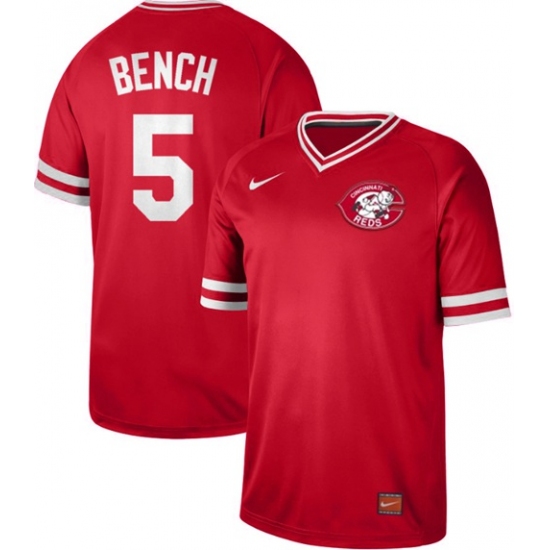 Men's Nike Cincinnati Reds #5 Johnny Bench Red Authentic Cooperstown Collection Stitched Baseball Jersey - Ujersey