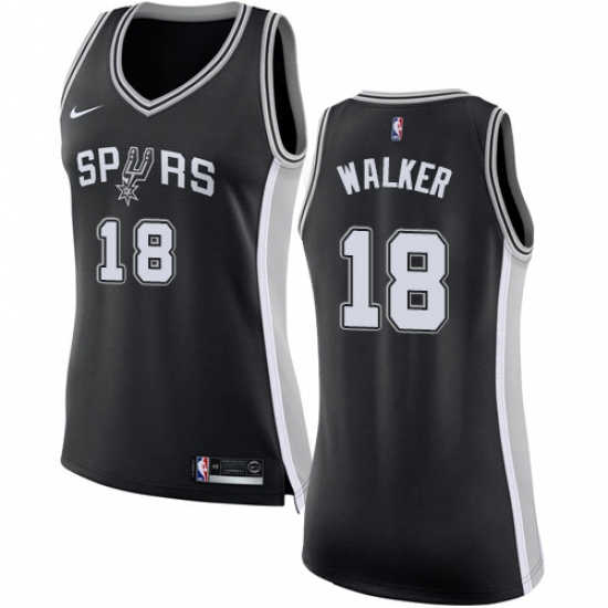 Women's Nike San Antonio Spurs #18 Lonnie Walker Swingman Black NBA Jersey - Icon Edition - Ujersey