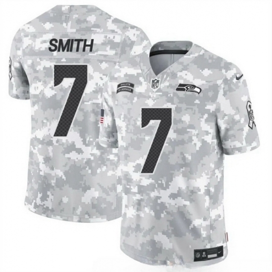 Men's Seattle Seahawks #7 Geno Smith 2024 F U S E Arctic Camo Salute To Service Limited Stitched Football Jersey - Ujersey