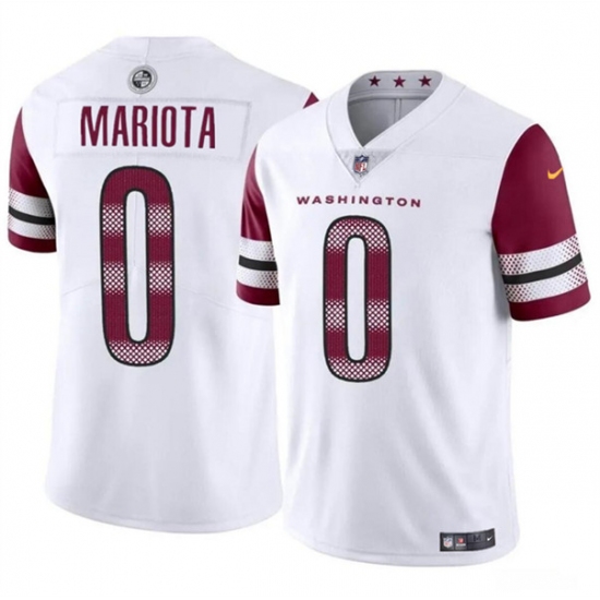 Men's Washington Commanders #0 Marcus Mariota White Vapor Limited Football Stitched Jersey - Ujersey
