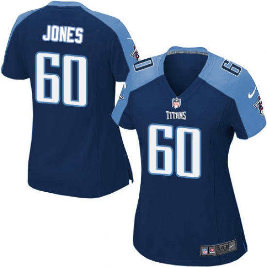 Women's Nike Tennessee Titans #60 Ben Jones Game Navy Blue Alternate NFL Jersey - Ujersey