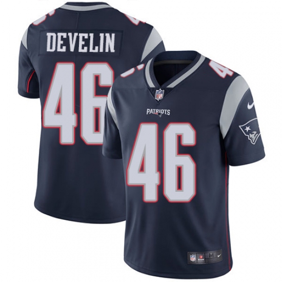 Youth Nike New England Patriots #46 James Develin Navy Blue Team Color Vapor Untouchable Limited Player NFL Jersey - Ujersey