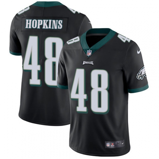 Youth Nike Philadelphia Eagles #48 Wes Hopkins Black Alternate Vapor Untouchable Limited Player NFL Jersey - Ujersey