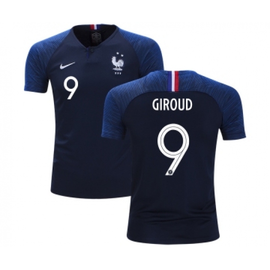France #9 Giroud Home Kid Soccer Country Jersey