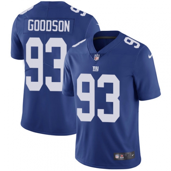 Youth Nike New York Giants #93 B.J. Goodson Royal Blue Team Color Vapor Untouchable Limited Player NFL Jersey - Ujersey