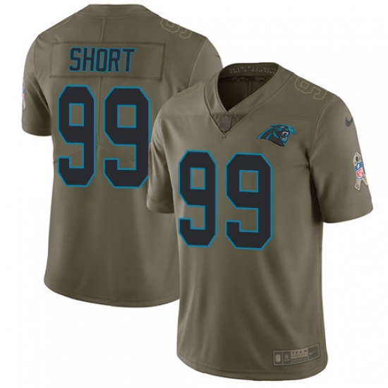 Men's Nike Carolina Panthers #99 Kawann Short Limited Olive 2017 Salute to Service NFL Jersey - Ujersey