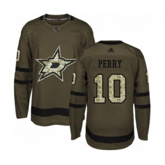Men's Dallas Stars #10 Corey Perry Authentic Green Salute to Service Hockey Jersey