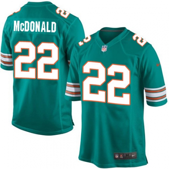Men's Nike Miami Dolphins #22 T.J. McDonald Game Aqua Green Alternate NFL Jersey - Ujersey