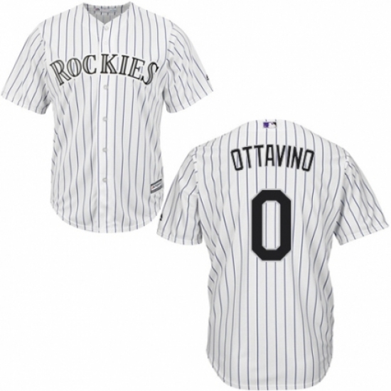 Men's Majestic Colorado Rockies #0 Adam Ottavino Replica White Home Cool Base MLB Jersey - Ujersey