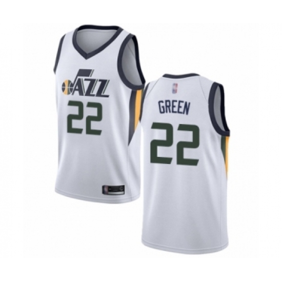 Youth Utah Jazz #22 Jeff Green Swingman White Basketball Jersey - Association Edition - Ujersey