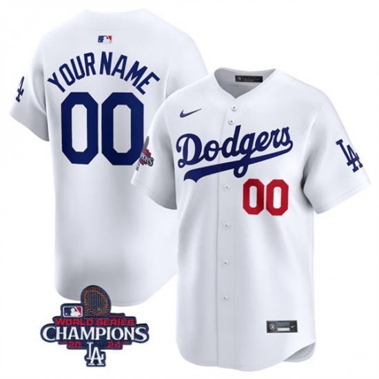 Men's Los Angeles Dodgers ACTIVE PLAYER Custom White 2024 World Series Champions Home Limited Stitched Baseball Jersey - Ujersey
